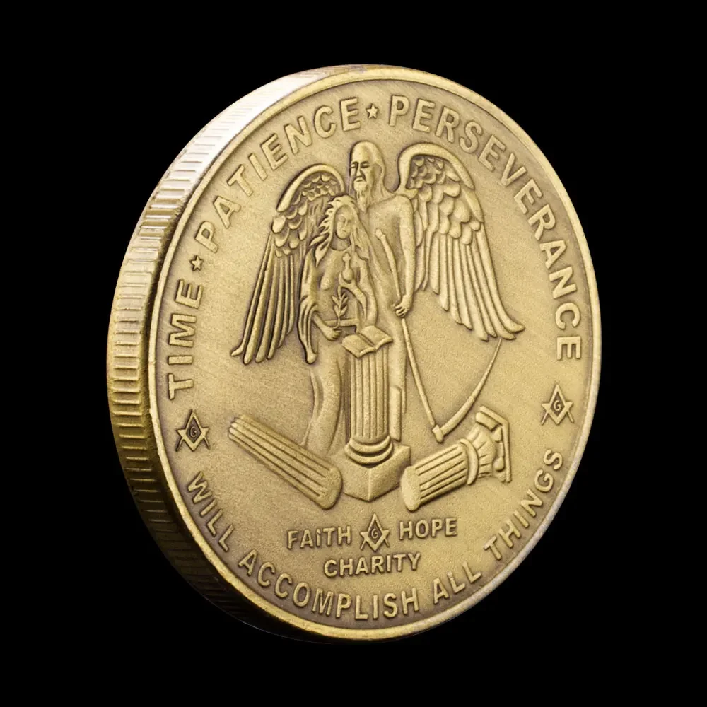 Масонская масонская медная сувенирная монета Вера Надежда Благотворительная