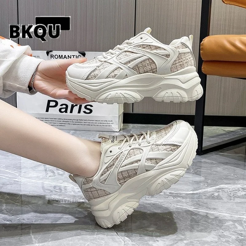 

Женские кроссовки на платформе, спортивная обувь, дышащие, повседневные, для бега, тенниса, баскетбола, весна-лето