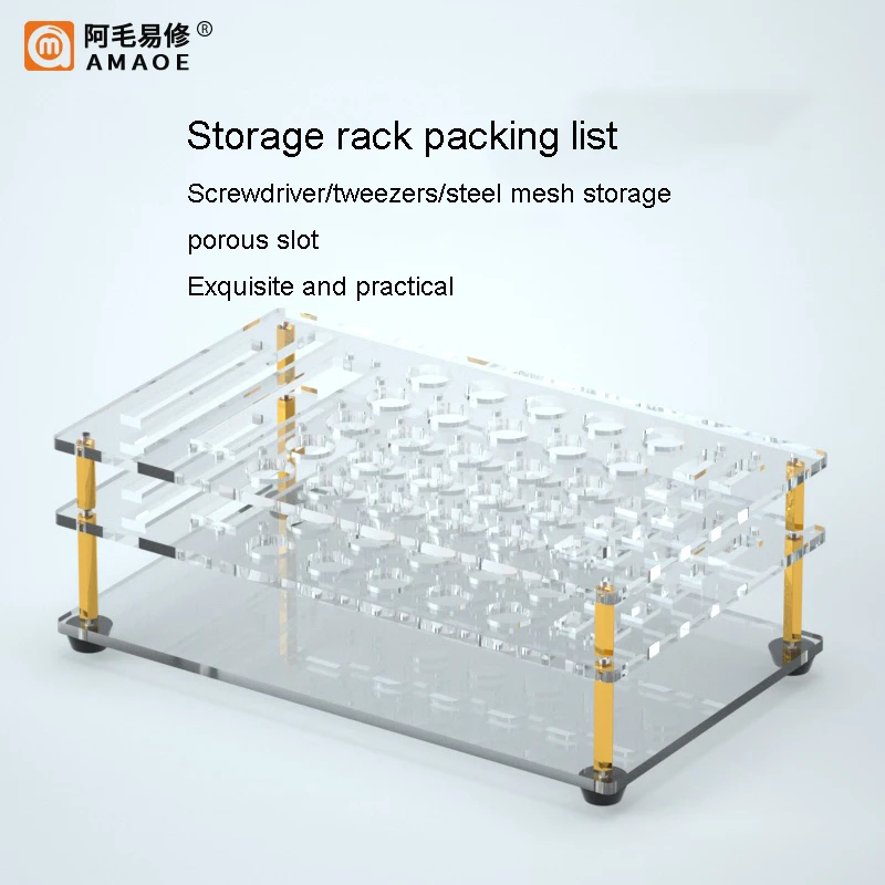 Amaoe M61 A B C D Screwdriver Tweezers Storage Rack Pliers Electronic Component Container PVC Tool Box for Phone Repair