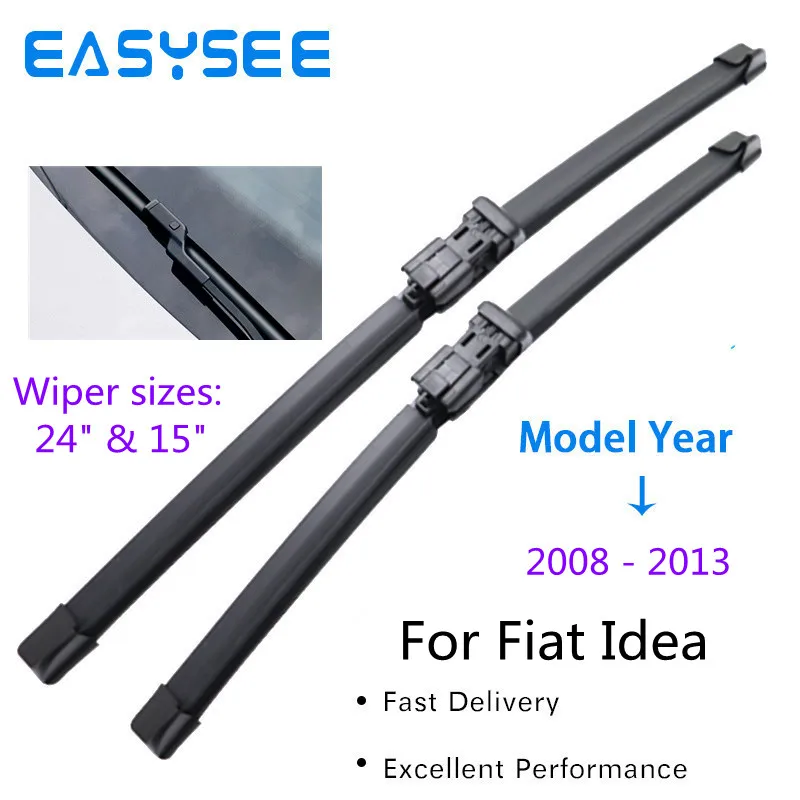 

EASYSEE Front Wiper Blades for FIAT Idea Fit Push Button Arms 2008 2009 2010 2011 2012 2013