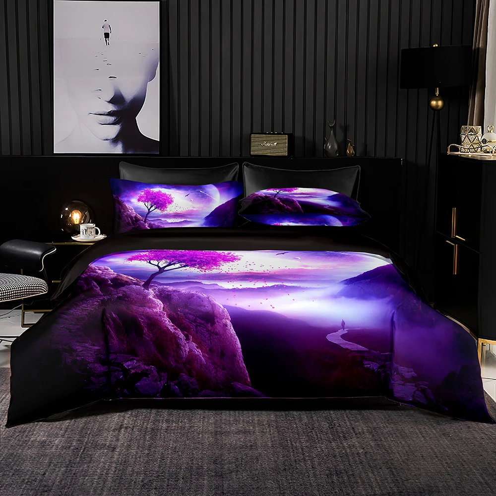 Комплект постельного белья из искусственного сатина с пододеяльником размер