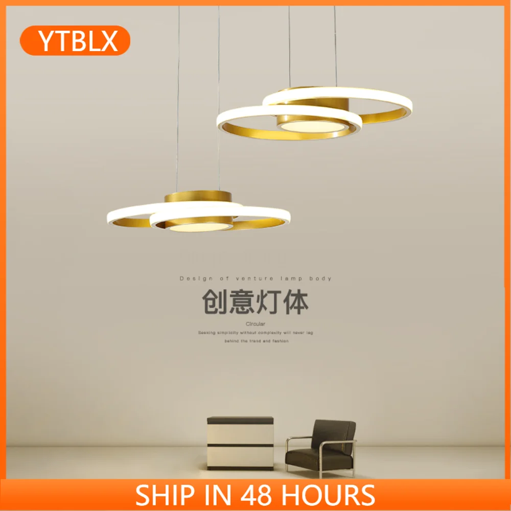

Luxury Dining Living Room Chandelier Postmodern Simple Gold Coffee Shop Bar LED Hanging Light Creative Nordic Home Pendant Lamp