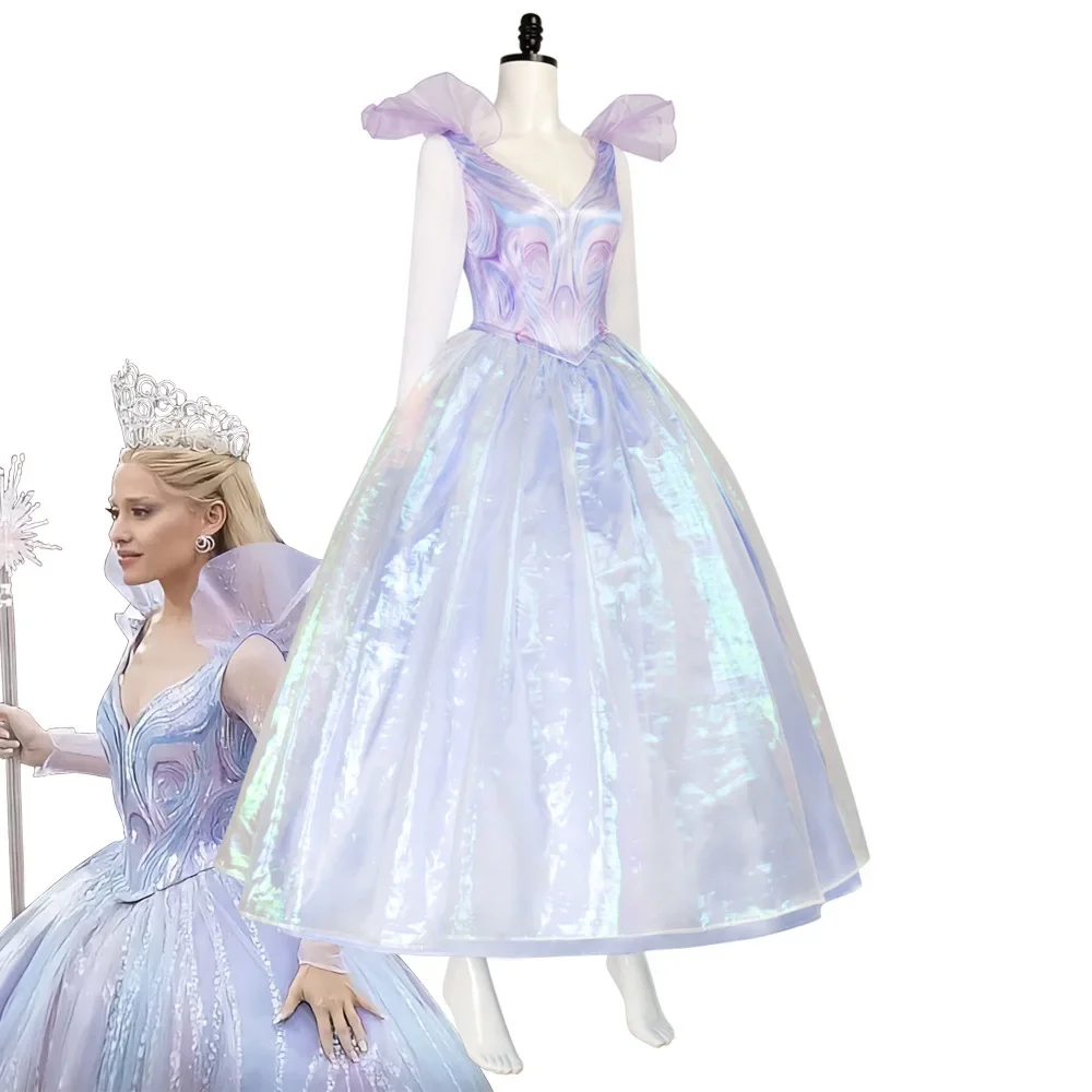 Фото Костюм для косплея на Хэллоуин Wicked Glinda из фильма, женское платье ведьмы, юбка принцессы, свадебная форма, маскарад, карнавальная одежда, наряд №2