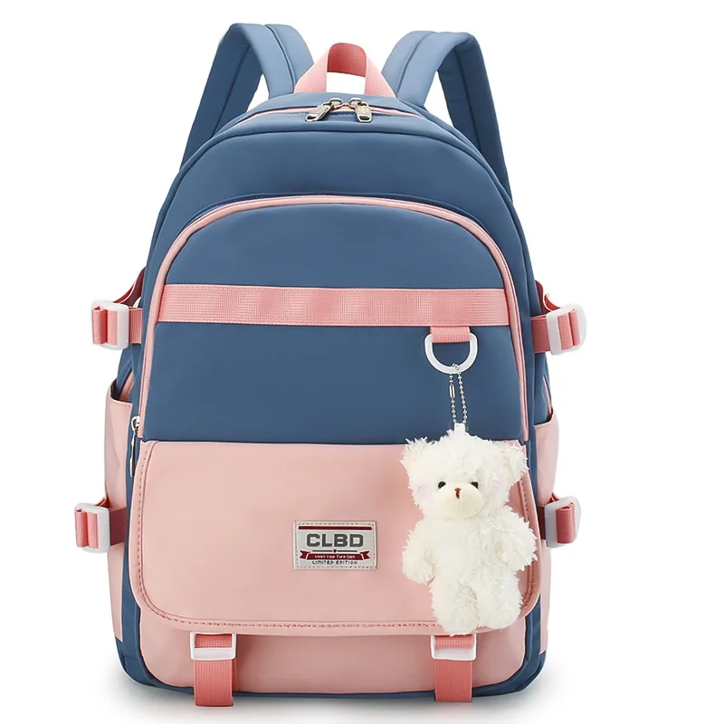 Girls School Bags for Teenagers Anti-theft Korean Version Nylon Student Backpack Women Splicing 2022 Large Capacity Schoolbag