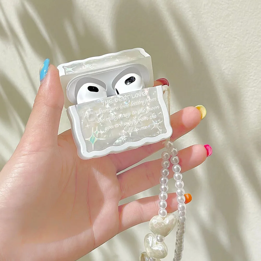 

Роскошный Жемчужный чехол в виде звезды для браслета Apple Airpods 1 2 3 чехол для девушек мечты с цепочкой для AirPods Pro с шнурком для наушников