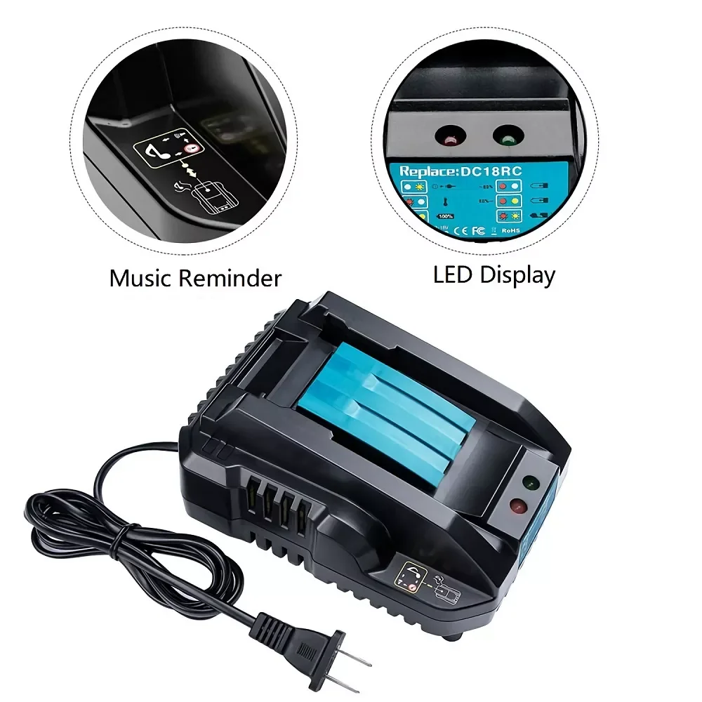 

NEW Li-ion 3A/4A Battery Charger for Makita 18V 14.4V BL1860 BL1840 BL1830 BL1820 BL1415 BL1440 DC18RC Replacement Lithium Conve