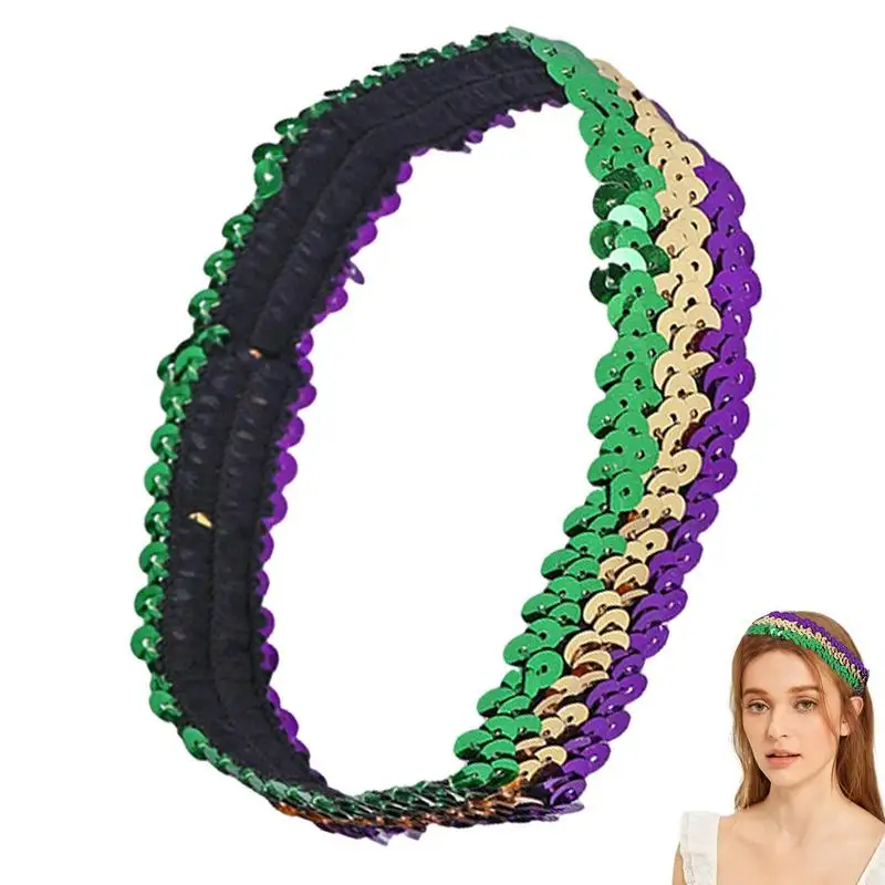 

Женская эластичная повязка на голову, с блестками