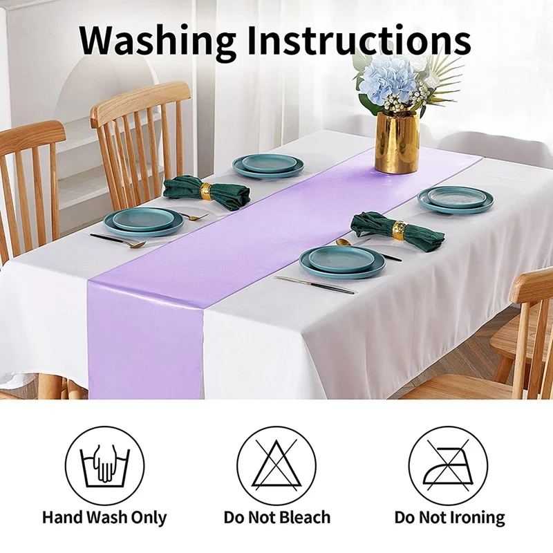 Упаковка из 5 атласная настольная дорожка 12X108 дюйма длинные лавандовые скатерти