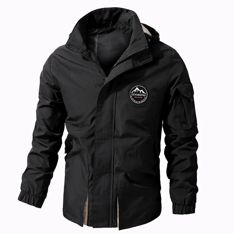 

Classic Brand Men Plus Size Jacket 2022 Autumn New Fashion Casual Outdoor Tooling Coat Male Windproof Hooded Jacket 6XL 7XL 8XL