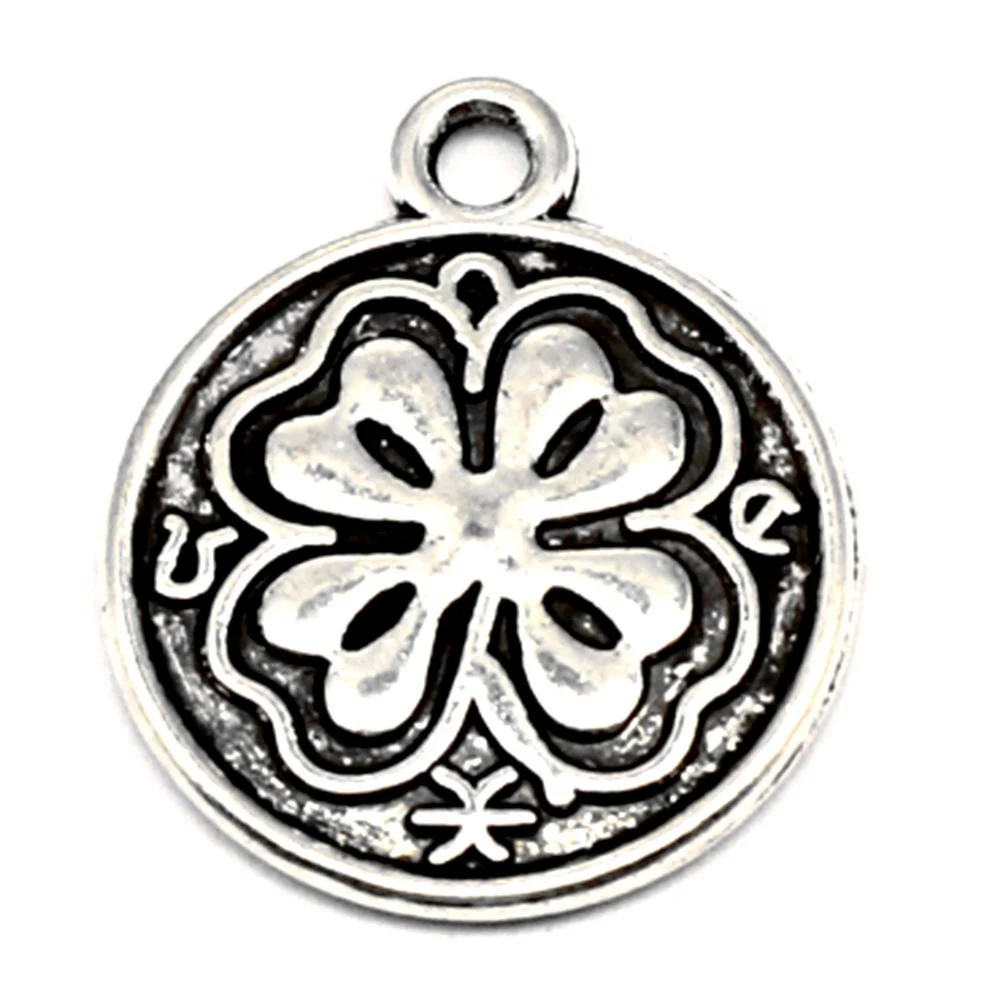 

Round four-leaf Clover Charm For Making Jewelry Diy Finding 20pcs 20x24mm