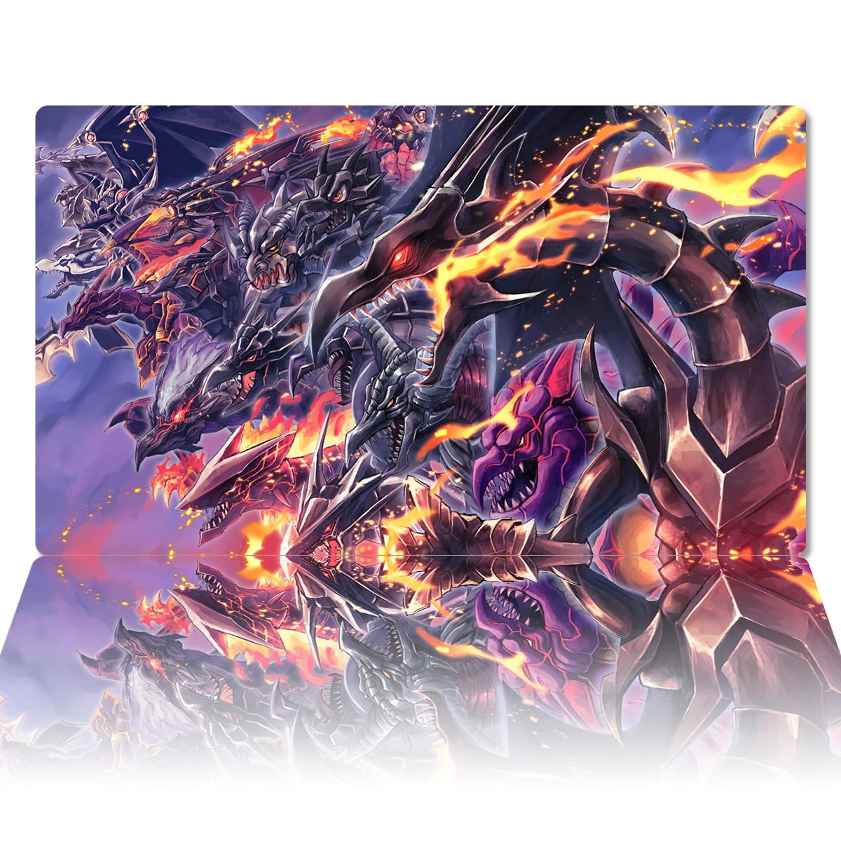 

YuGiOh Playmat Red-Eyes Black Dragon TCG CCG Board Game Trading Card Game Mat Custom Anime Mouse Pad Rubber Desk Mat Zones & Bag