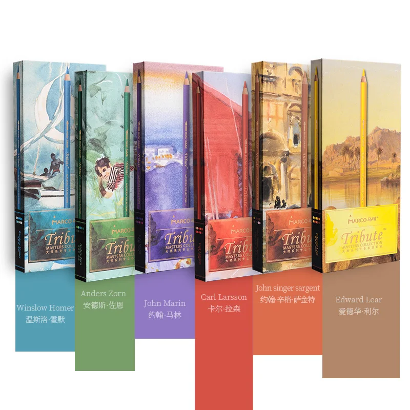 Kup Marco Tribute MASTERS 60 Kolorów Kredki Akwarelowe Profesjonalne Piękne Wzory Kolorowy Rysunek Ołówkiem Zestaw Kredek Szkolnych