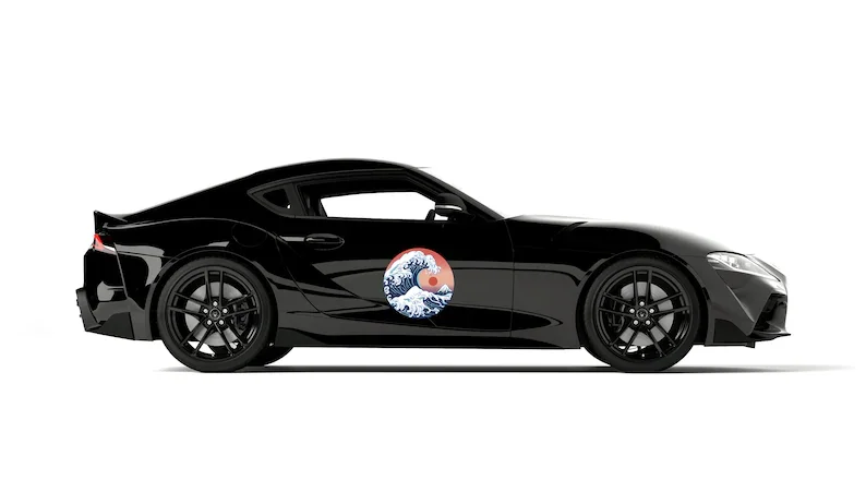 

Japanese Great Wave Door Circle Decal X 2, Car Decal, Car Stickers