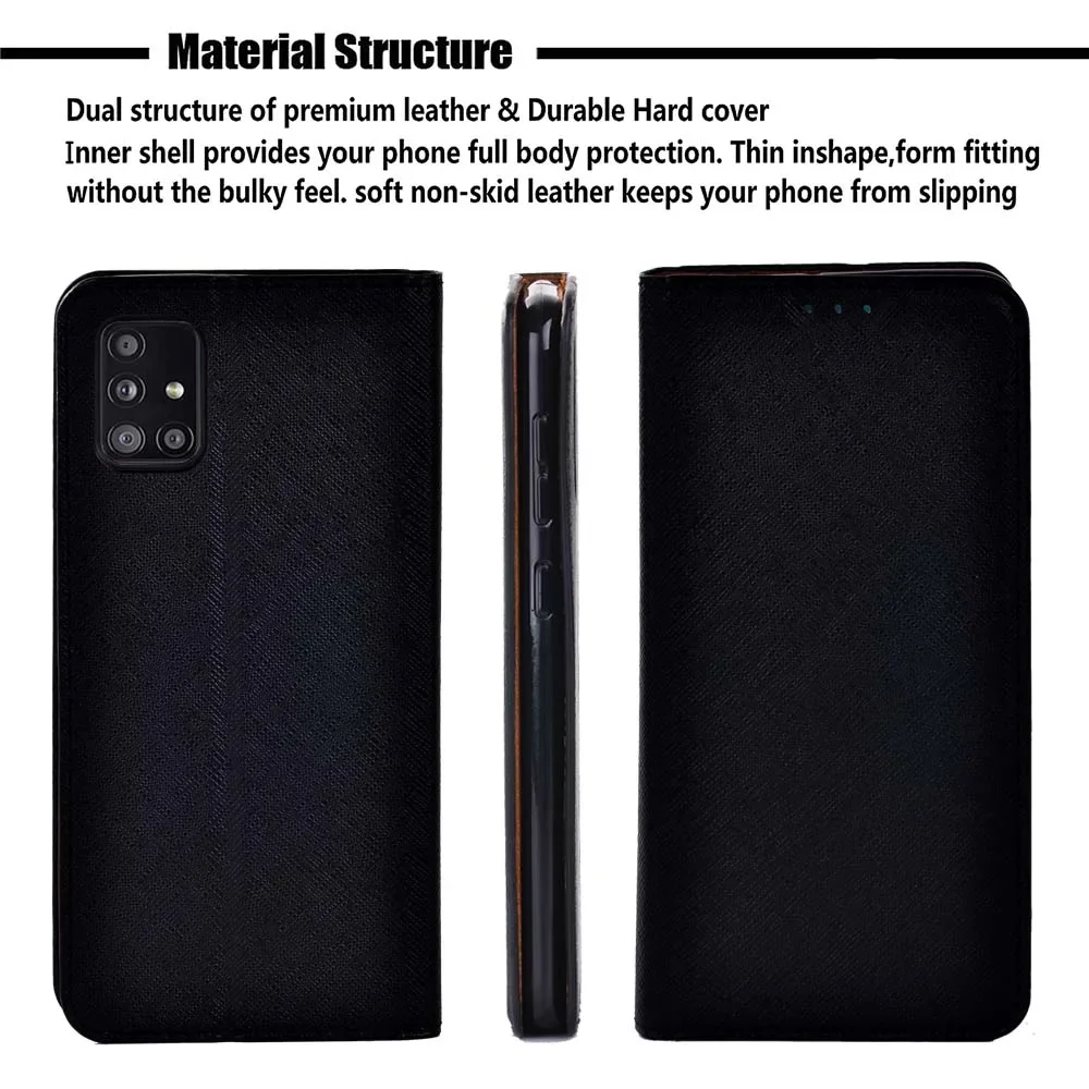 Чехол для телефона Samsung Galaxy A51/A71/A70/A70S/A41/A50/A50S кожаный защитный чехол с защитой от