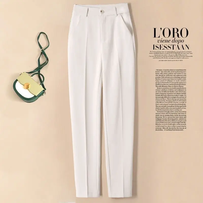 Casual High Waist Loose Wide Leg Pants Women 2023 New Spring Autumn New Female Solid Suits Pants Ladies Long Trousers X106