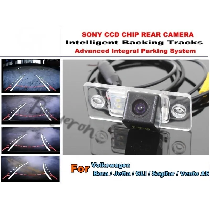 

For Volkswagen VW Bora Jetta GLi Sagitar Vento A5 Smart Tracks Camera HD CCD Intelligent Dynamic Tragectory Rear View Camera