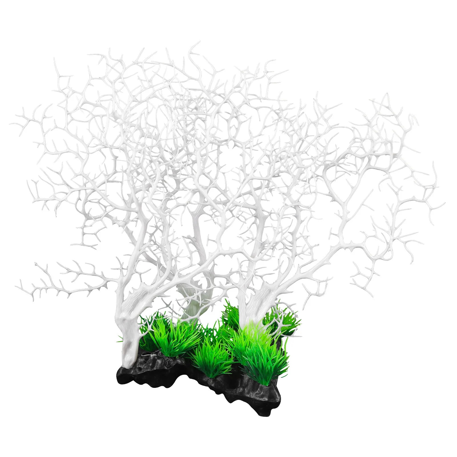 

Fish Tank Decorationation Aquarium Plastic Coral Figurine Sculpture Imitation Ornament Artificial White