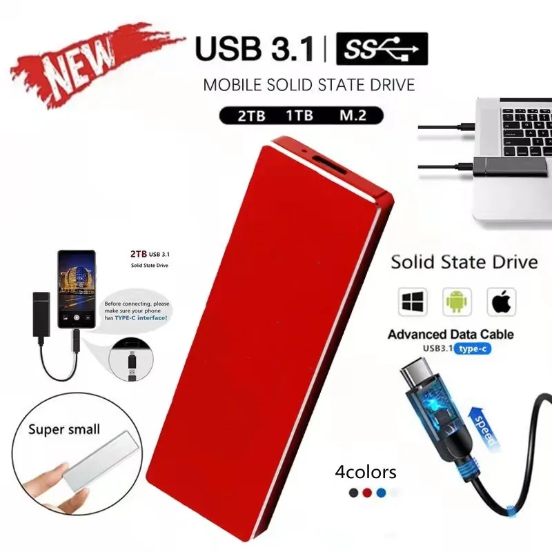 

Портативный твердотельный накопитель M.2 SSD, 16 ТБ, 4 ТБ, 500 Гб, Type-C, USB