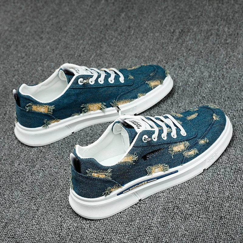 

Кеды мужские из денима, резина, дышащие, на шнуровке, удобные холщовые кроссовки, модная повседневная обувь, летние