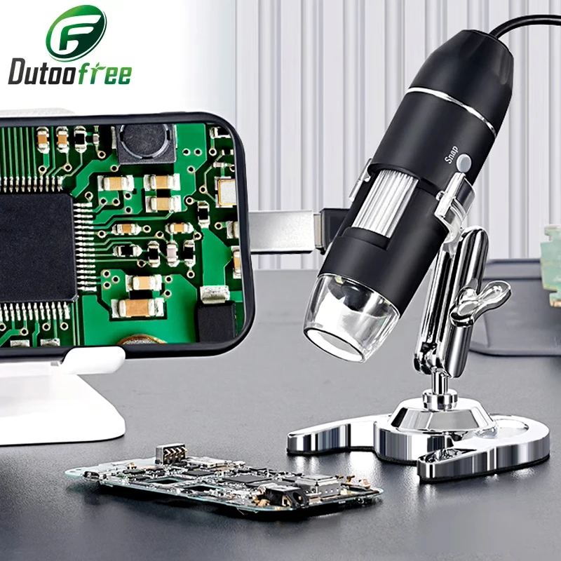 Цифровой микроскоп 500X/1000X/1600X USB 1080p для пайки со светодиодами совместимый с ОС