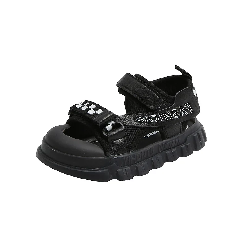 

Summer New Boys Sandals Baby Anti-slip Anti-kick Shoes Fashion Lattice Design Girls Breathable Beach Sandals