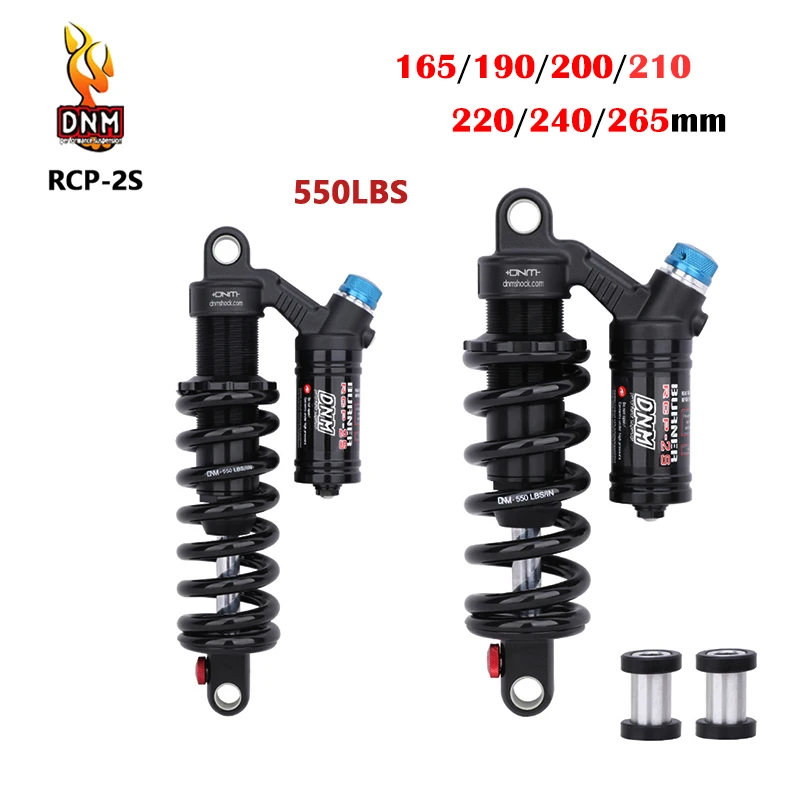 

DNM RCP2S 165mm/190mm/200/210/220/240mm Mountain Bike Rear Shock Absorber 550LBS Spring Soft Tail For AM/FR/DH/MTB Bicycle Shock