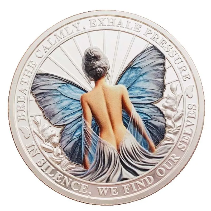 

Сувенирная монета Трансформация бабочки Памятная монета Счастливая монета