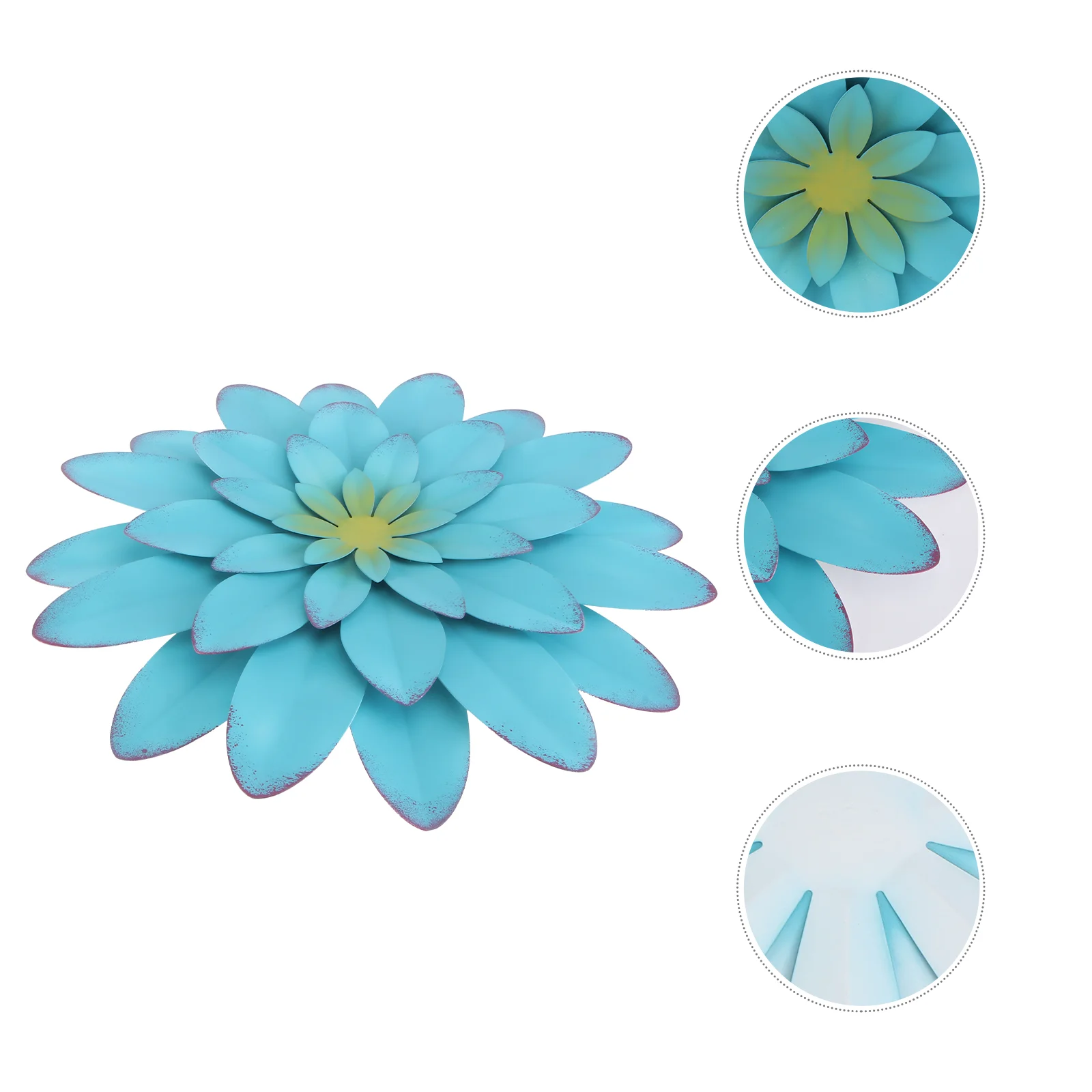 

Wall Flower Iron Sculpture Hanging Metal Decor Flowers Artificial 3D Multiple Layer Inspirational Succulent