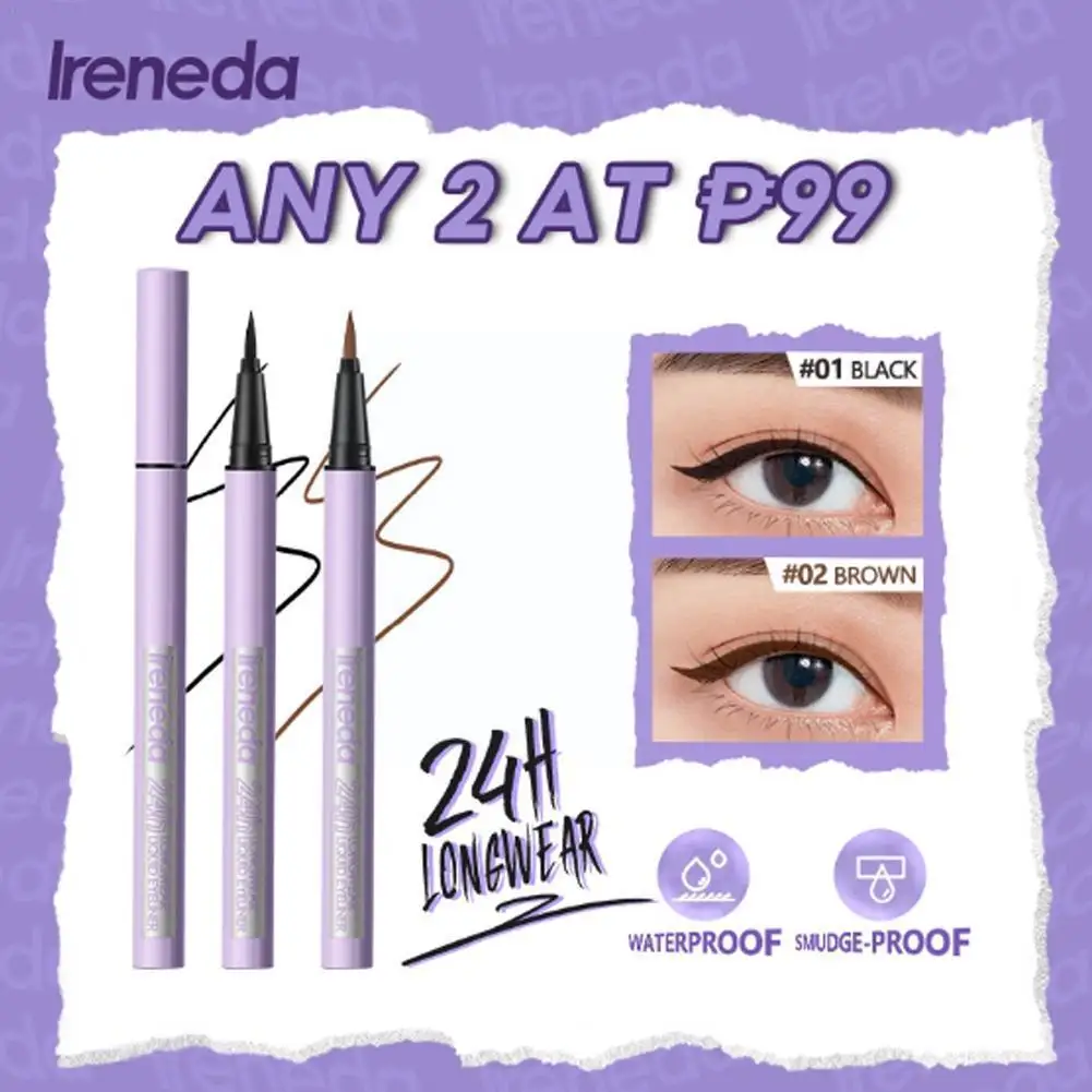 

IRENEDA Waterproof Quick Dry Eyeliner 24h Long-lasting Black Eye Longwear Cosmetic Liquid Pigment High Makeup Liner Women P Y9N4