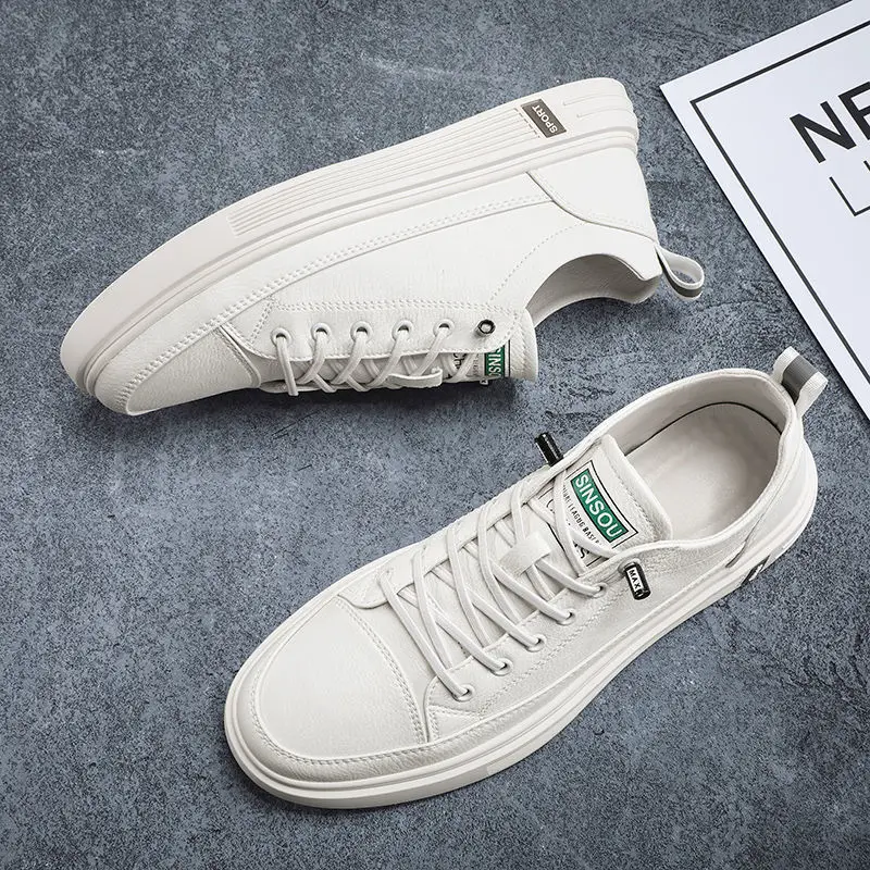 2023 White Sneakers Men Casual All-match Lightweight Board Shoes Trend Student Sports Shoes Comfortable Athletic Footwear Male
