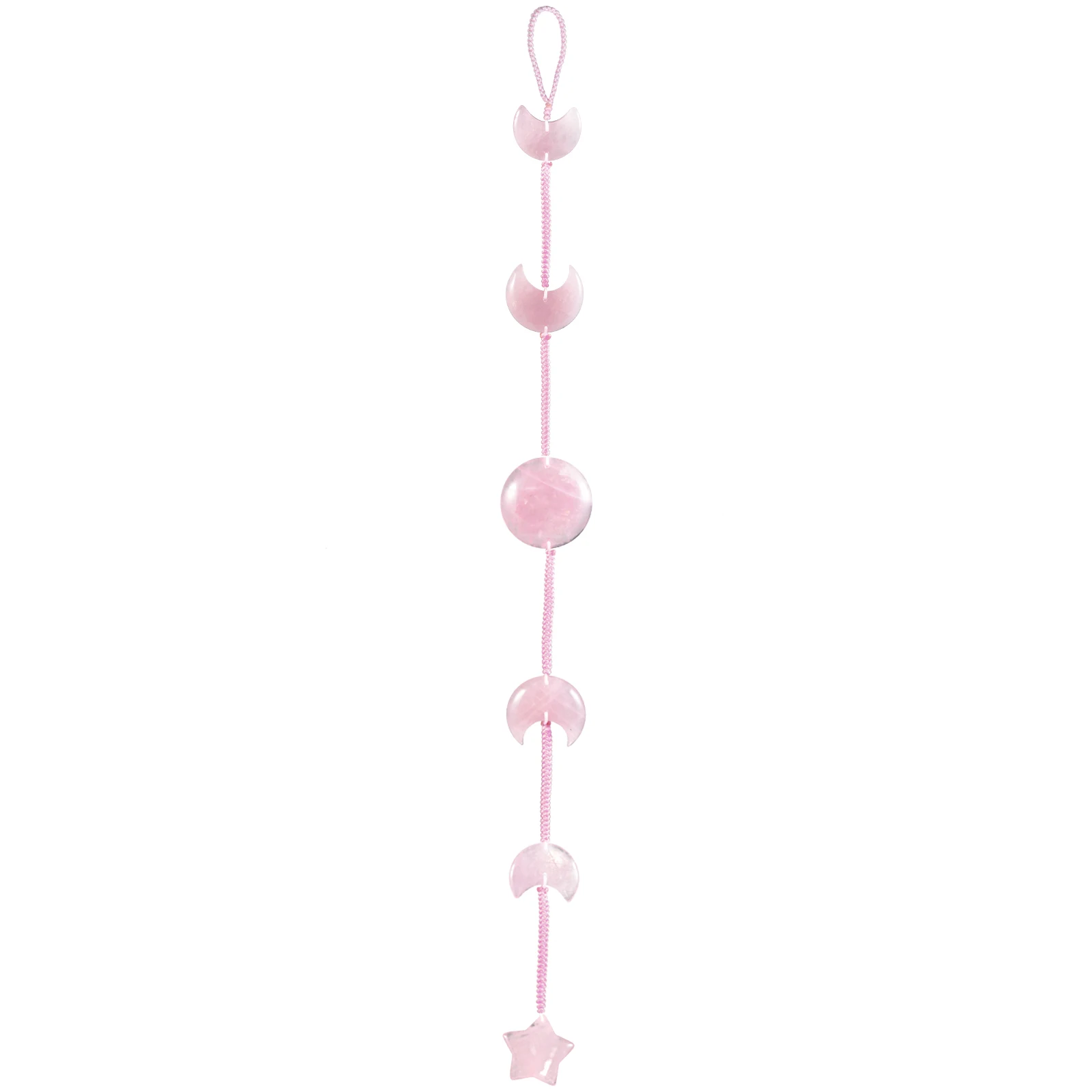 Healing Star Moon Shaped Crystal Stone Hanging Ornaments Natural Minerals Gemstone Craft Gift Car Wall Window Decor