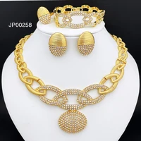 fine jewelry sets necklace earrings for women oval large pendant set of fashion four pieces free shipping