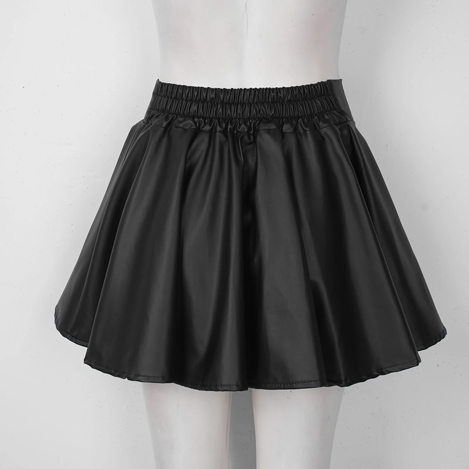 Женская Расклешенная юбка из искусственной кожи с завышенной талией