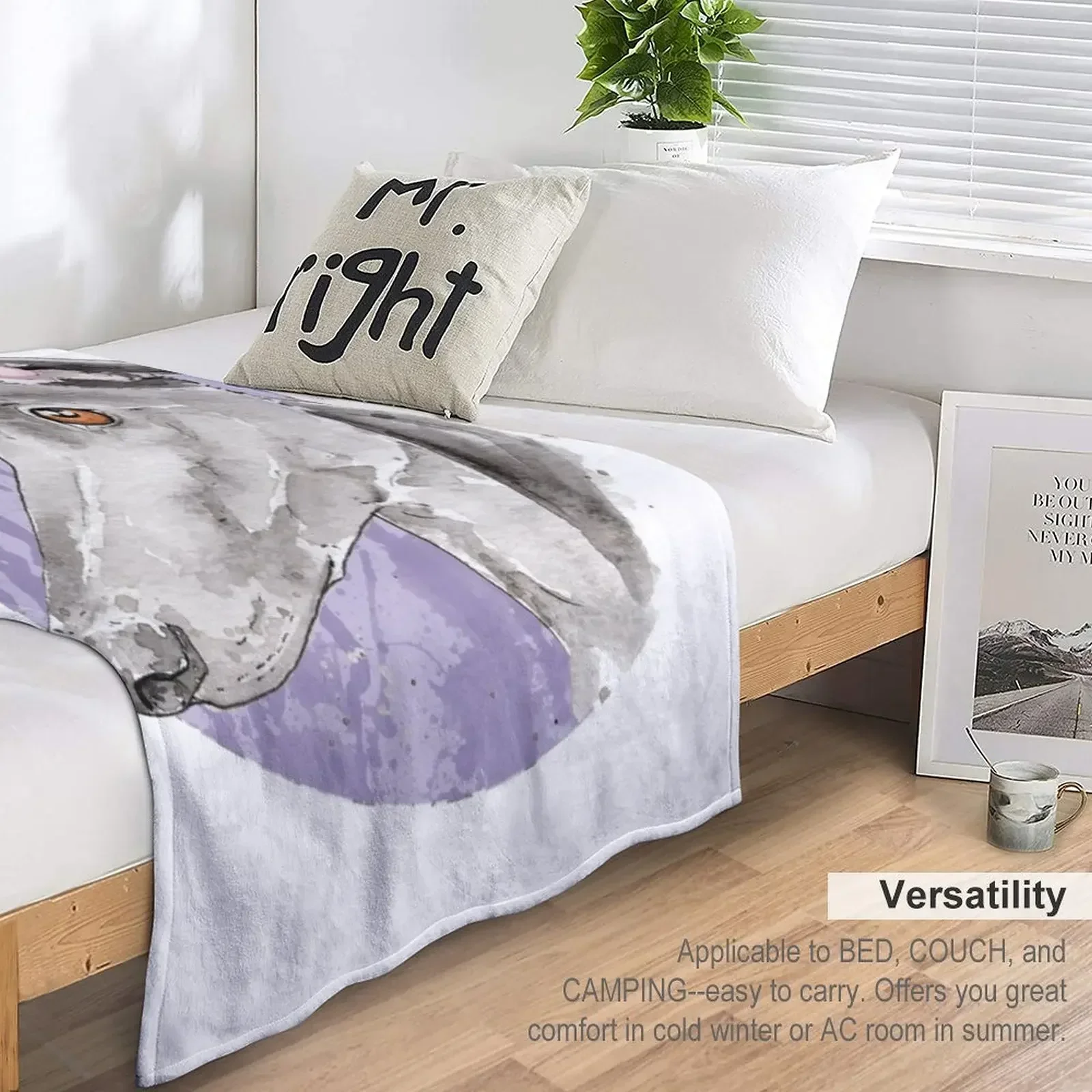 Грейхаунд | Бредцы от брызг краски Одеяло с иллюстрацией мягкие декоративные