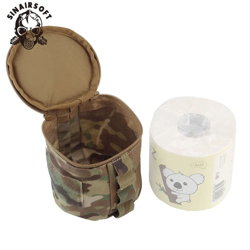 Camping Roll Paper Storage Bag MOLLE Hunting Outdoor Picnic Napkin Tactical Military Camo Portable Tissue Cover Organizer