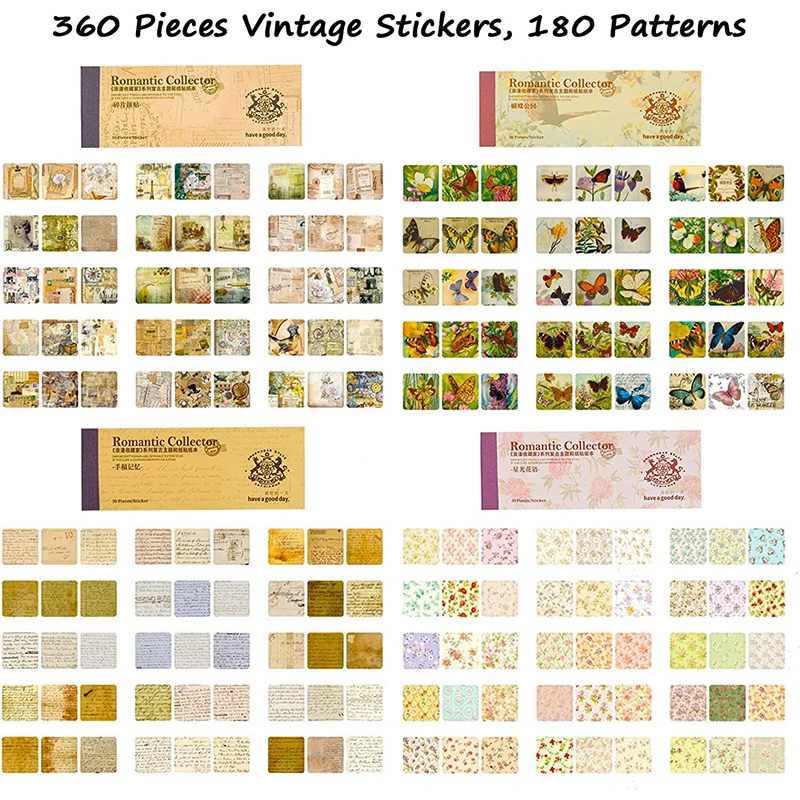 

360 шт., винтажные наклейки для дневных книг