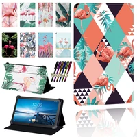 flamingo print tablet case for lenovo smart tab m8 8m8 lte 8tab m10 10 1m10 lte case pu leather stand adjustable cover