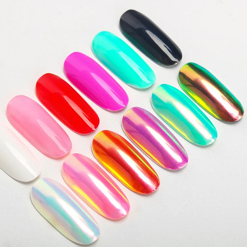 

Pearl Shell Nail Glitter Powder Aurora Nails Ice Gradient Sparkle Iridescent Effect Nail Art Pigment Chrome Glitter Powder Dust