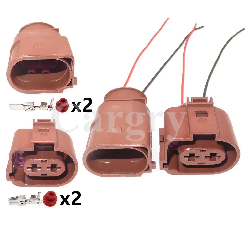 

1 Set 2P 3B0973852A 3B0973752A Automotive Electronic Fan Electric Cable Socket Car Waterproof Connector For Audi