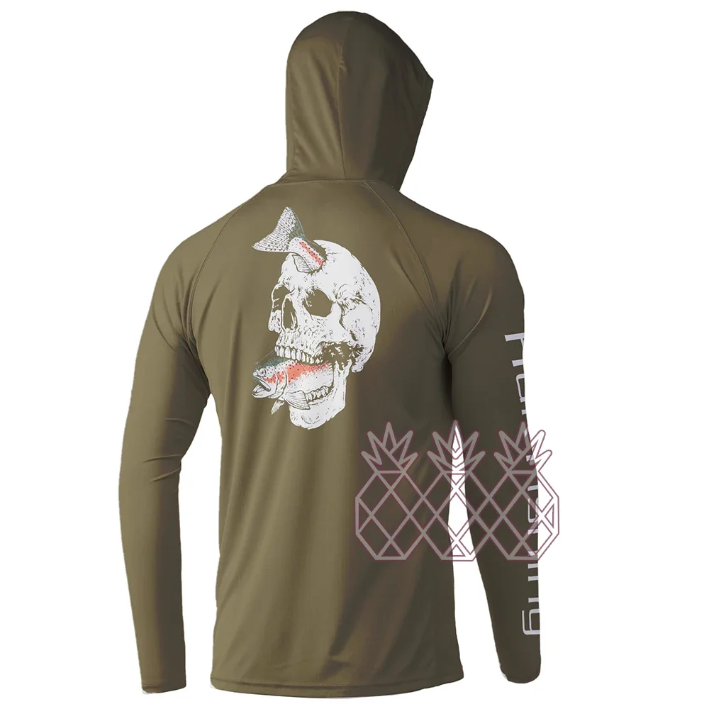 Футболка с капюшоном для рыбалки длинным рукавом