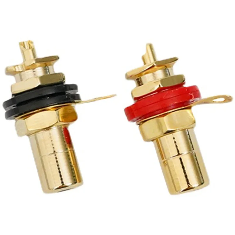 

2 шт., разъемы RCA для колонок, 24 к, золотистого цвета, 2 цвета