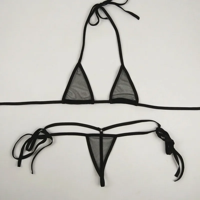 Комплект прозрачного мини-микро бикини для женщин сексуальный прозрачный