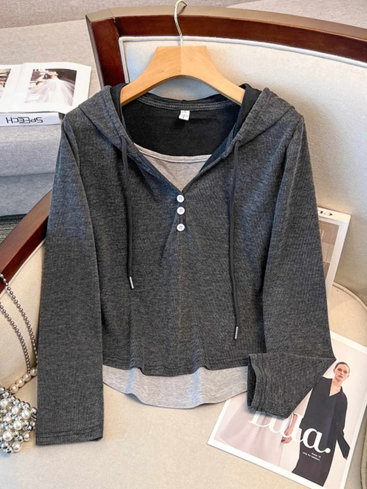 Женский комплект больших размеров на весну и осень корейская серия из двух