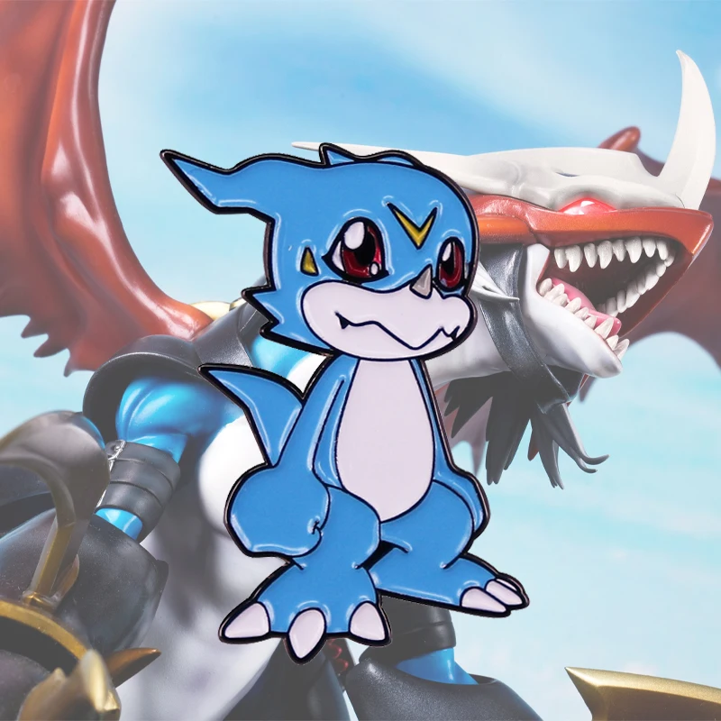 Эмалированная булавка Digimon Adventure брошь с V-mon булавки для лацканов значок на рюкзак