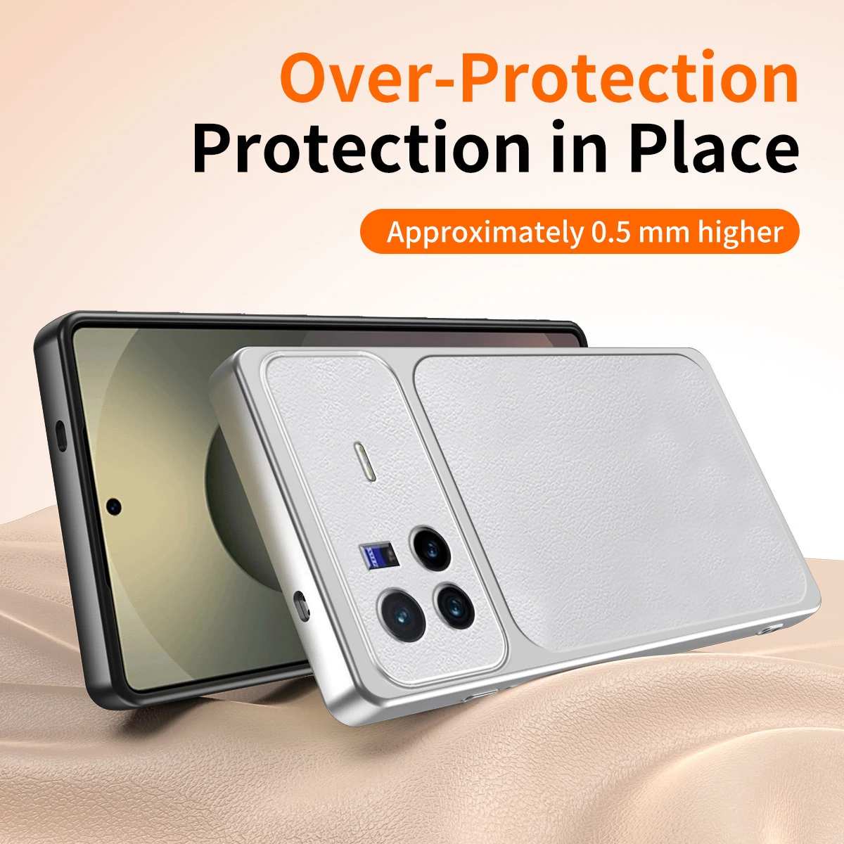 Фото Оригинальный мягкий чехол для телефона с текстурой овечьей кожи для VIVO X80 Pro X80Pro 5G, роскошный кожаный силиконовый чехол высокого качества, задняя крышка Funda №4