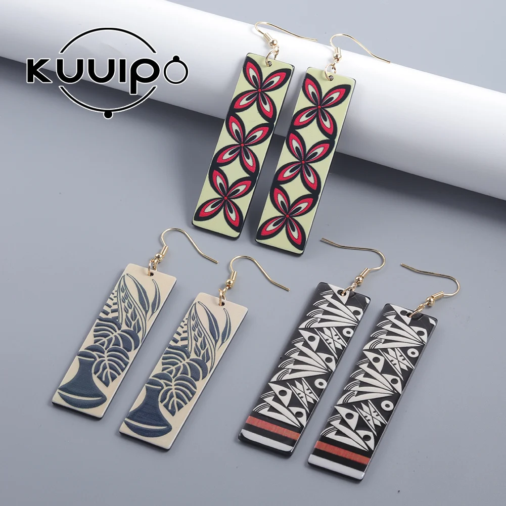 

Kuuipo New in Dangle Earrings Polynesian Acrylic Elegant Hawaiian Jewelry Earings Fashion Aesthetic Accessory Earrings for Women