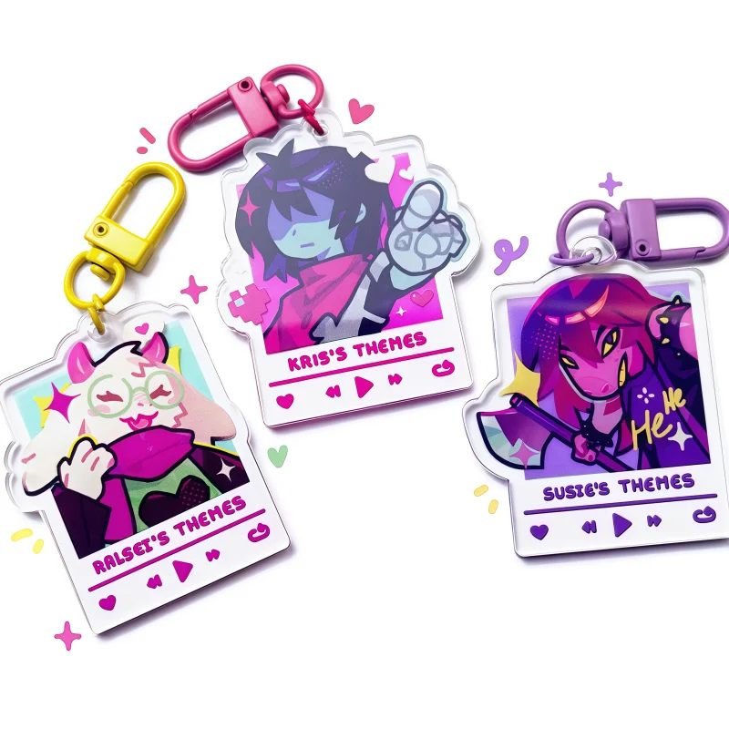Фото Акриловый брелок De1tarune Kris Susie с персонажем игры, музыкальным плеером и фоторамкой, подвеска для рюкзака, подарок для фанатов игр №1