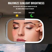 car lighted makeup mirror interior sun visor makeup mirror 3 speed led dimmable rechargeable portable mirror