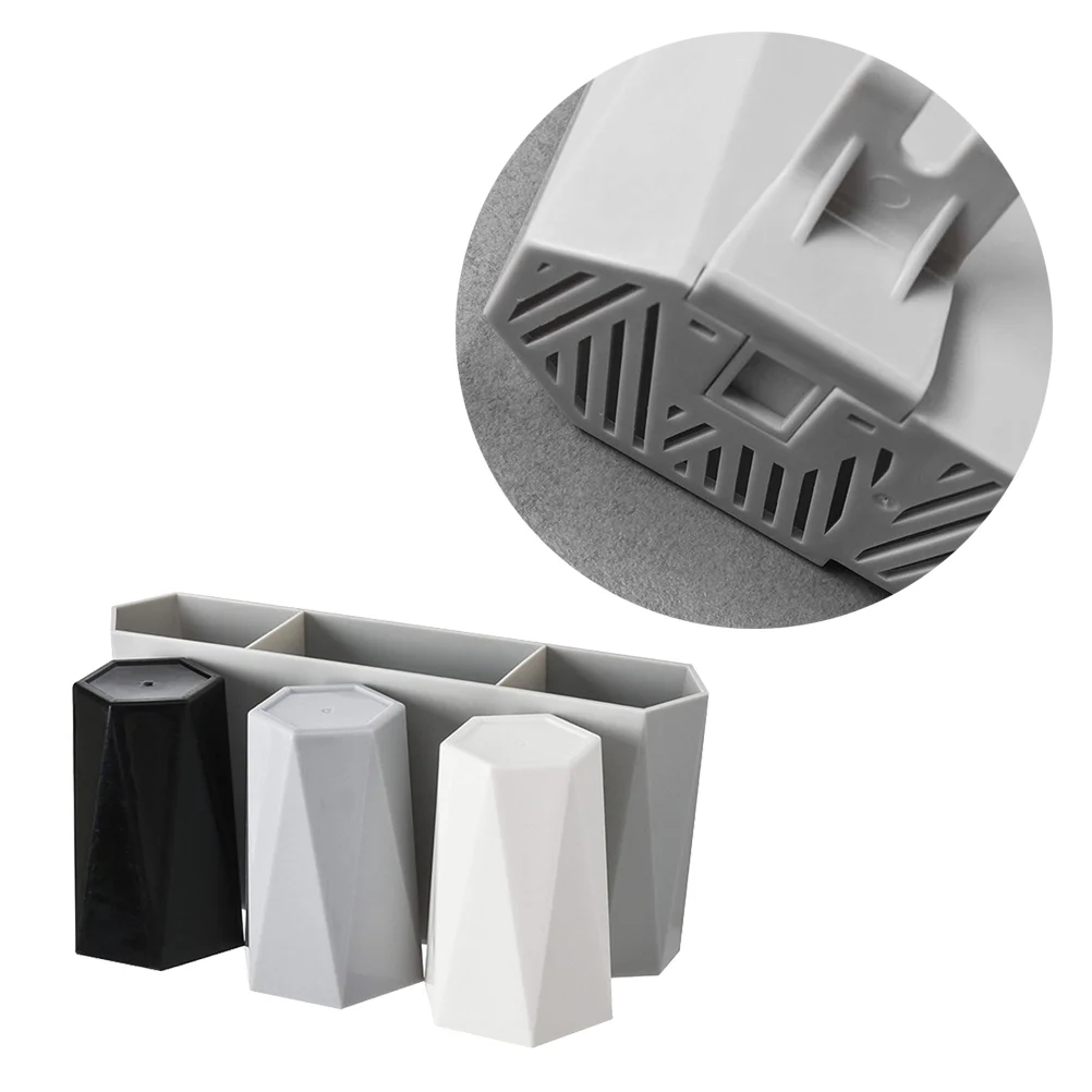 

Holder Wall Organizer Cup Toothpaste Rack Gargle Mount Bathroom Storage Accessories Shelf Electric Tumbler Shower Cups Plastic