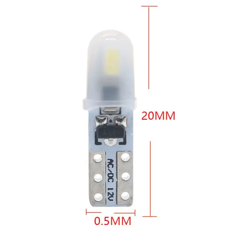 【MO】10 шт. светодиодных ламп T5 3014 2SMD, суперяркие, для салона автомобиля, приборной панели, силиконовые, боковые клиновидные лампы (art.: 3920d998c0ab0) - 3920d998c0ab0